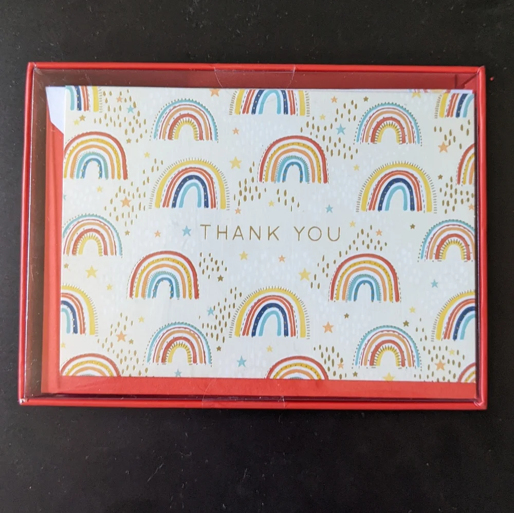 Last chance! LADY JAYNE 12 Mini Rainbow Thank You Cards
